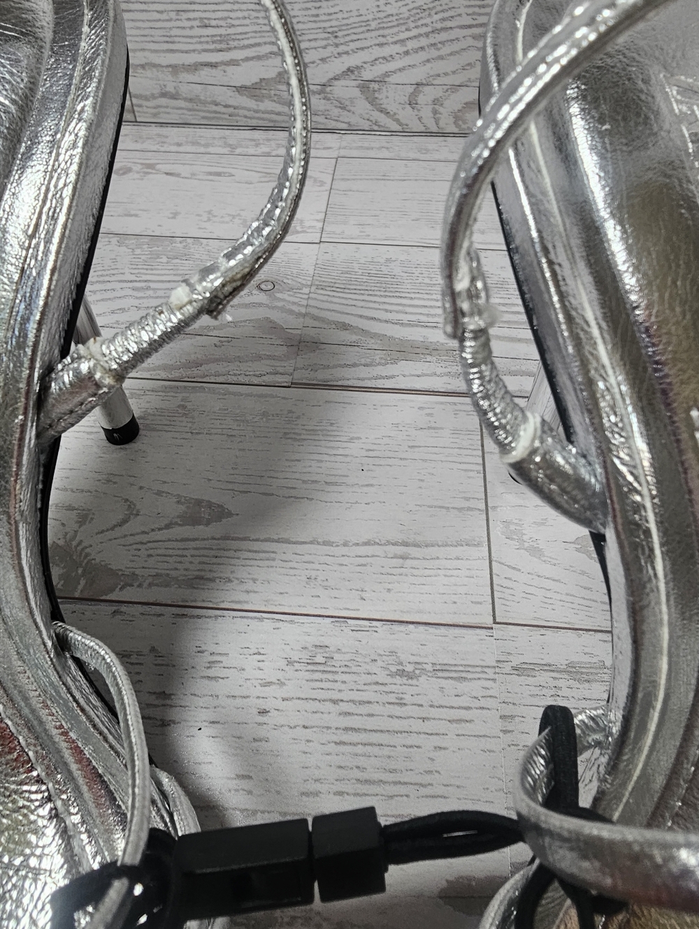 New SARA Silver Strappy High Heels Sandals Size 6/36 NWT Sexy Chic Dress Shoes - Picture 4 of 10